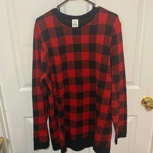 Black and red checker sweater